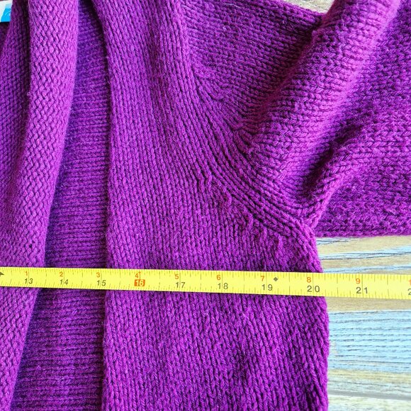 Sparrow Wool Blend Tie-Waist Shawl Neck Cardigan Pocket Purple - Picture 10 of 11